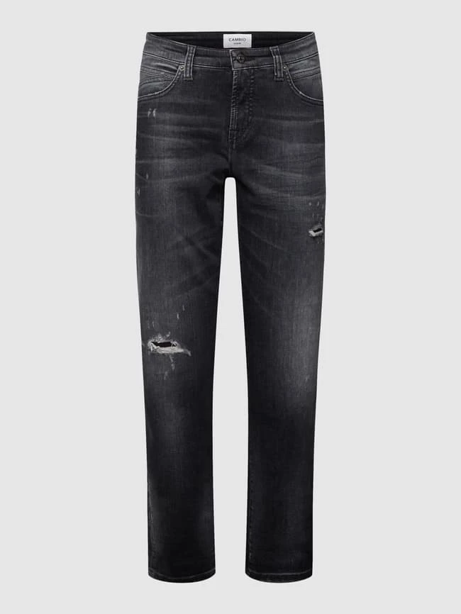 Cambio Slim Fit Jeans Im Used-Look Modell 'KERRY' - Dunkelgrau 4 Cambio Slim Fit Jeans Im Used-Look Modell 'KERRY' - Dunkelgrau – Bild 2