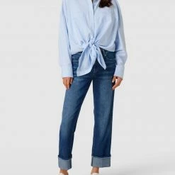 Cambio Straight Fit Jeans Mit Zierbesatz Modell 'Paris' - Blau