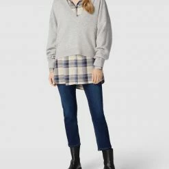 Cambio Slim Fit Jeans Mit Tweed-Detail Modell 'Piper' - Blau