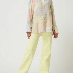 Gina Tricot Straight Fit Jeans Aus Baumwolle Modell 'Idun' - Hellgelb