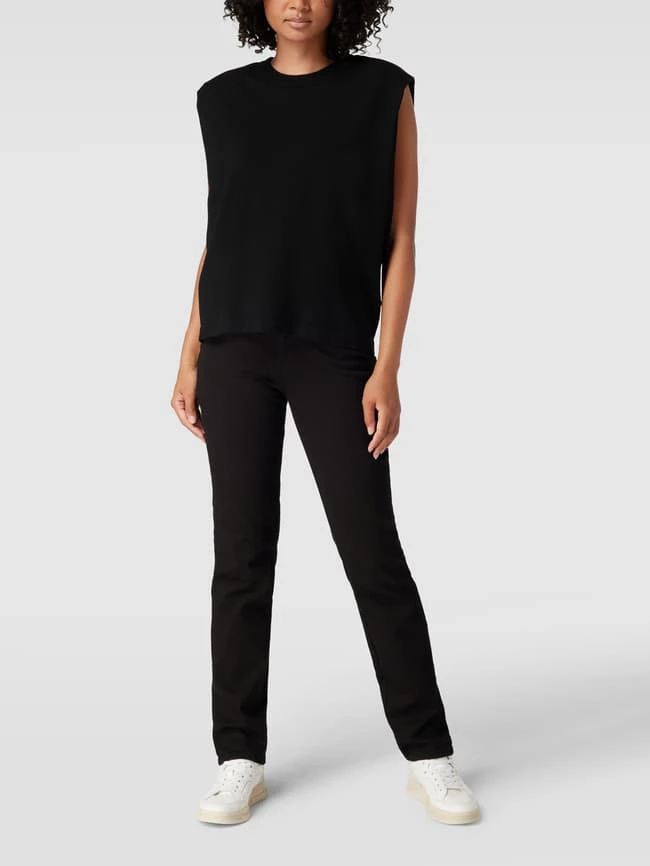 Brax Jeans Mit Label-Patch Aus Leder Modell 'Carola' - Schwarz 3 Brax Jeans Mit Label-Patch Aus Leder Modell 'Carola' - Schwarz