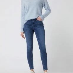 REVIEW High Waist Skinny Fit Jeans Mit Stretch-Anteil - Dunkelblau