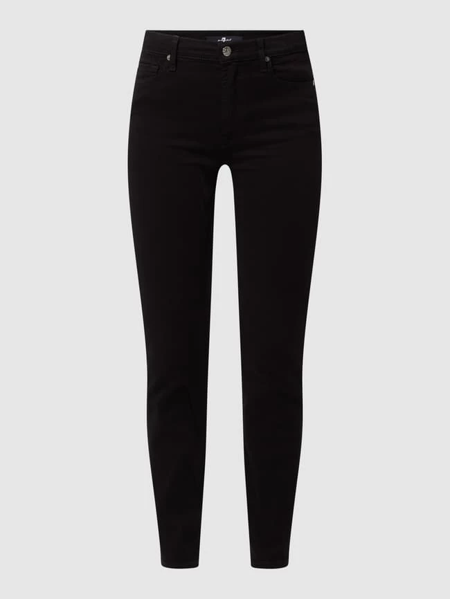 7 For All Mankind Cropped Skinny Fit High Waist Jeans Mit Stretch-Anteil - Schwarz 4 7 For All Mankind Cropped Skinny Fit High Waist Jeans Mit Stretch-Anteil - Schwarz – Bild 2