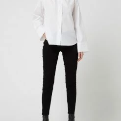 7 For All Mankind Cropped Skinny Fit High Waist Jeans Mit Stretch-Anteil - Schwarz